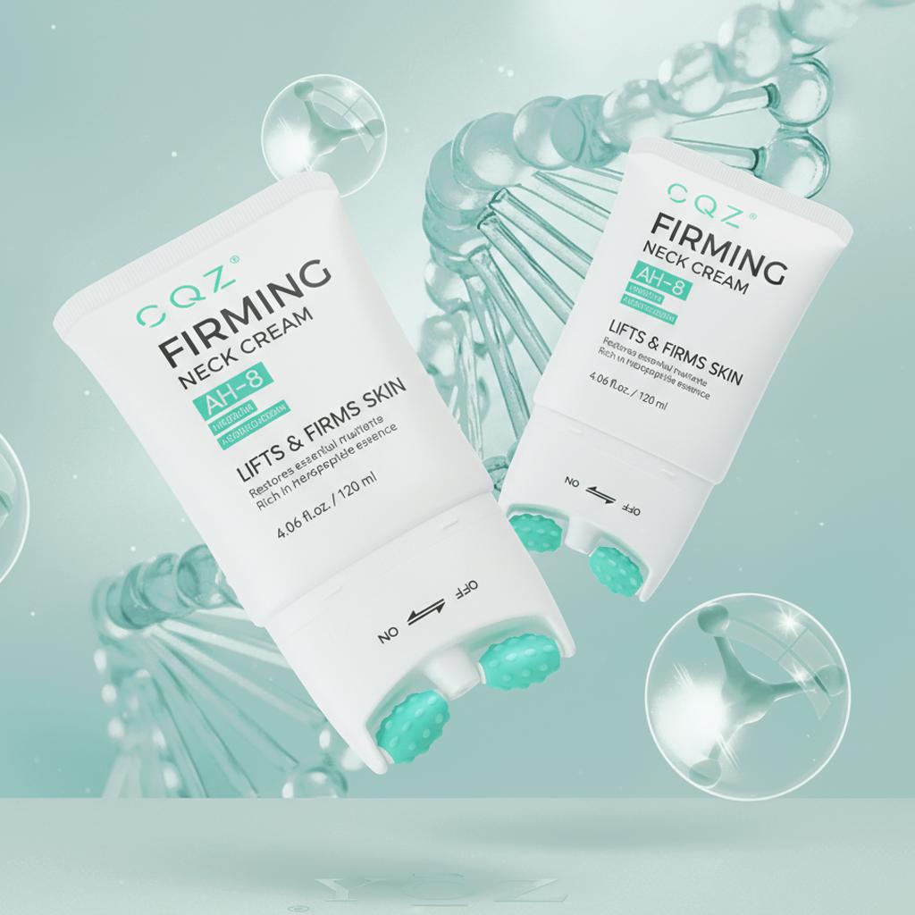 CQZ Crème Raffermissante pour le Cou, Anti-Âge Hydratante pour le Raffermissement et la Lissage-120ml